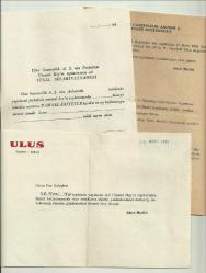 1961 ANKARA ULUS GAZETESİ EFEMERALARI...