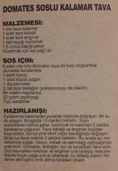 ATEŞ GAZETESİ - YEMEK TARİFİ KARTI