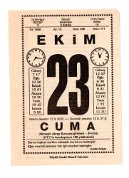 23 Ekim 1998 Takvim Yaprağı Doğum Günü Hediyesi