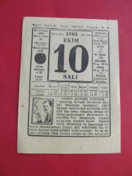 Efemera - 10 Ekim 1961 Takvim Yaprağı - kitantik - kitaLog
