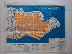 MALTA ADALARI HARİTASI 1967 (Malta - Gozo - Comino) / VALETTA Şehir Planı (The Maltese Islands / The City of Valetta) Çift Taraflı