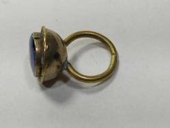 YZ3---MAVİ TAŞLI TÜRKMEN İŞİ EL YAPIMI YÜZÜK