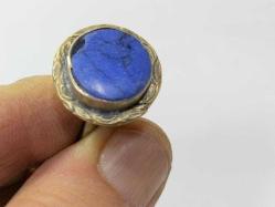 YZ3---MAVİ TAŞLI TÜRKMEN İŞİ EL YAPIMI YÜZÜK