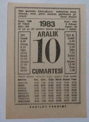 Efemera - 10 Aralık 1983 Takvim Yaprağı - Doğum Günü Hediyesi   EFM(N)6890 - kitantik - kitaLog