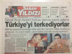 Efemera - Sabah Gazetesi Sabah Yıldızı Eki 11 Nisan 1999 - Demet Akalın İbrahim Kutluay Aşkında Sürpriz Gelişm - kitantik - kitaLog