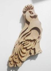 Ahşap Baskı - Ihlamur Baskı Zümrüdü Anka Kuşu Deseni