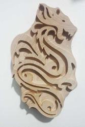 Ahşap Baskı - Ihlamur Baskı Ejderha Deseni