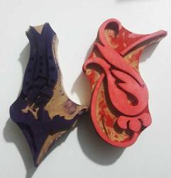 Ahşap Baskı - Ihlamur Baskı Lale  Deseni