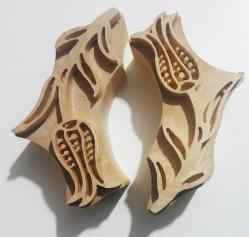 Ahşap Baskı - Ihlamur Baskı Lale  Deseni