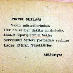 Pırpır buzları - Kartadres  Plaj bileti - Efemera