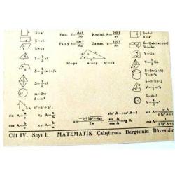 Matematik Öalıştırma dergisi ilavesi, karton cetvel - Efemera
