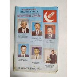 Refah Partisi İstanbul 2. bölge Milletvekili adayları / Seçim broşürü  - Efemera