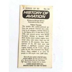 Vickers Viscount - History of Aviation / Brooke Bond Çay Kartı