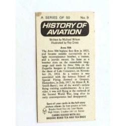 Avro 504 - History of Aviation / Brooke Bond Çay Kartı