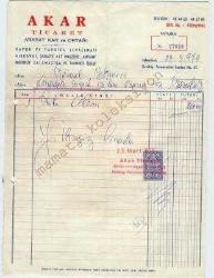 Efemera - Akar Ticaret - Ararat KAR ve Ortağı / Fatura - Efemera - kitantik - kitaLog