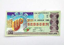 31 aralık 1985 Dörtte bir bilet - Milli Piyango bileti - Efemera