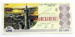9 Ocak 1979 Dörtte bir bilet  - Milli Piyango bileti - Efemera