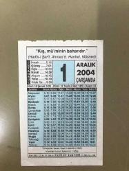 Efemera - Takvim Yaprağı-1 Aralık 2004 - kitantik - kitaLog