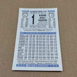 Efemera - 1 kasım 2021 takvim yaprağı (türkiye takvimi) - kitantik - kitaLog