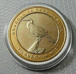 Efemera - ANADOLUYA ÖZGÜ KUŞLAR YILANBOYUN KUŞU HATIRA PARA 1 KURUŞ ÇİL (L-4) - kitantik - kitaLog