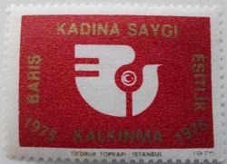 1975 KADINA SAYGI-KALKINMA-BARIŞ-EŞİTLİK MNH ORİJİNAL VİNYETİ DFT NADİRDİR