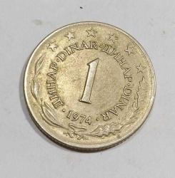 PR54-----MADENİ PARA 1974 YUGOSLAVYA 1 DİNAR