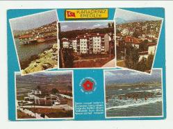 KARADENİZ EREĞLİSİ ESKİ DÖNEM PARÇALI KARTPOSTAL...