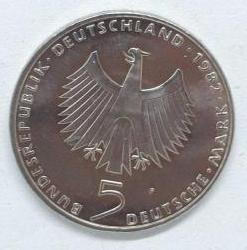 Almanya 1982 Dünya Konferansı Hatıra 5 Mark Çil