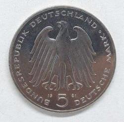 Almanya 1981 Carl Reichsfreiherr Vom Stein Hatıra 5 Mark Çil