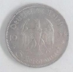Alman Gümüş 1934 - 5 Reich Mark