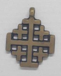 İsrail Terra Sancta Loncası 1969 Haç Formunda Pirinç Kolye Ucu Nadir