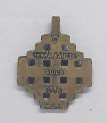 İsrail Terra Sancta Loncası 1969 Haç Formunda Pirinç Kolye Ucu Nadir