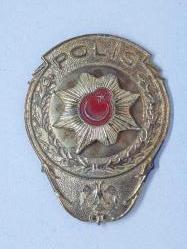 Eski Tip Metal Büyük Boy Polis Arması ( Haliyle )