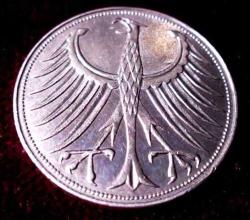 Nümismatik - Almanya Gümüş 5 Mark 1951- 11,20 Gr - 11041C