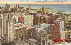 AMERİKA CHICAGO DOWNTOWN ESKİ KARTPOSTAL...
