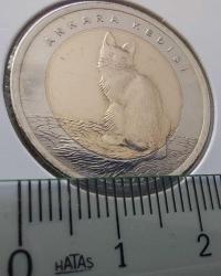 2015 BİR 1 TÜRK LİRASI ANKARA KEDİSİ HATIRA PARASI ÇİL kk1ee2