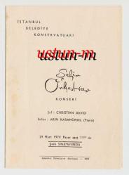 1970 ŞEHİR ORKESTRASI KONSERİ PROGRAMI...
