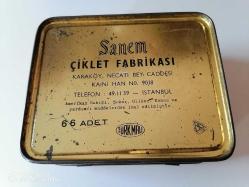 SANEM CİKLET FABRİKASI ESKİ TENEKE KUTU...