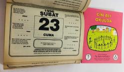 23 Şubat 1996 hediyelik orijinal Şahkulu takvim yaprağı (Cin Ali kitabı hediyeli:)