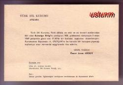 TÜRK DİL KURUMU / 3 NİSAN 1969 KUTADGU BİLİG'İN YAZILIŞININ 900.YILDÖNÜMÜ TOPLANTI DAVETİYESİ...