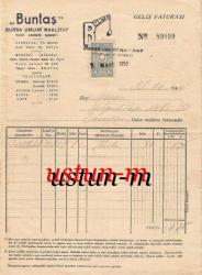 1950 BUNTAŞ BURSA UMUMİ NAKLİYAT T.A.Ş.FATURASI...