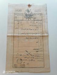 BOLU BARTIN İLÇESİ TUĞRALI VE ARMALI OSMANLICA SENEDİ HAKANİ TAPU...