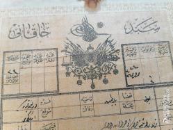 BOLU BARTIN İLÇESİ TUĞRALI VE ARMALI OSMANLICA SENEDİ HAKANİ TAPU...