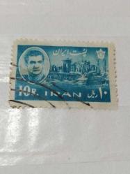 P5-1-6 --1962 DAMGALI İRAN ŞAH RIZA PEHLEVİ PULU 10 R