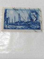 P5-1-6 --1962 DAMGALI İRAN ŞAH RIZA PEHLEVİ PULU 6 R