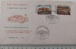 1970 TÜRKİYE BÜYÜK MİLLET MECLİSİNİN 50.YILI ORJİNAL İLK GÜN ZARFI FDC Sİ NNN3ŞŞ2 PEK ÇIKMAZ