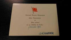 ORAMİRAL HAYDAR OLCAYNOYAN İMZALI TEBRİK KARTI....