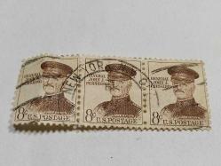 P,5-8-6--DAMGALI 3 ADET AMERİKA GENERAL JOHN J. PERSHHING POSTA PULU