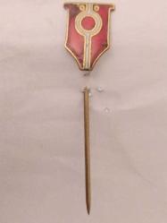 R32------DOLMA KALEM UCU ŞEKLİNDE ESKİ MİNELİ ROZET