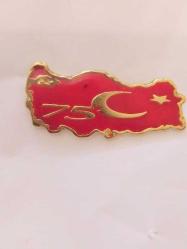 R37-75.YIL TÜRKİYE HARİTALI ROZET